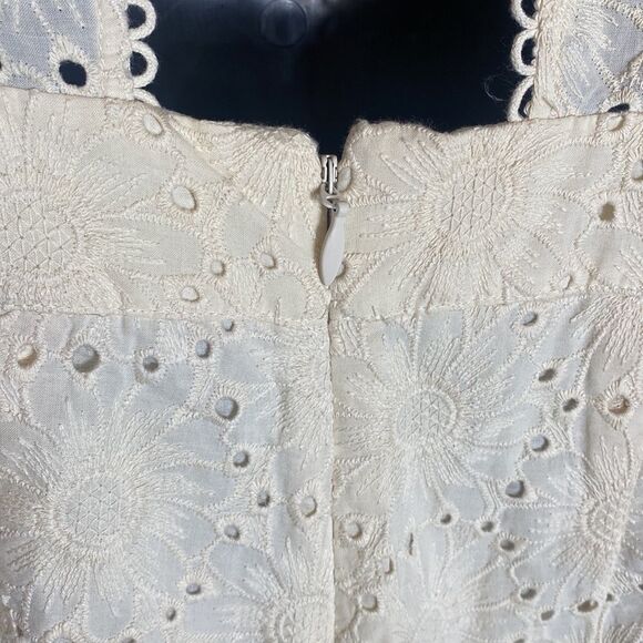 Happy x nature eyelet coquette ruffle romper NWT cream white 6 flaw fairy preppy - Picture 6 of 11